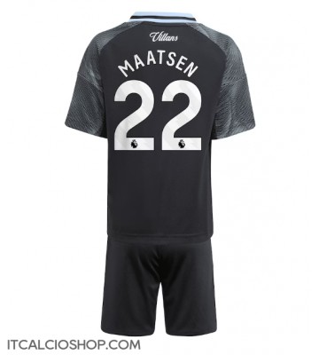 Aston Villa Ian Maatsen #22 Seconda Maglia Bambino 2025-26 Manica Corta (+ Pantaloni corti)